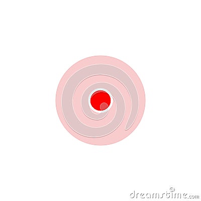 Red round location icon isolated on background Cartoon Illustration